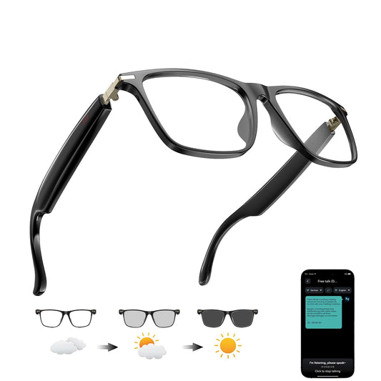 AI Smart Glasses with ChatGPT – 140-Language Translator + Bluetooth