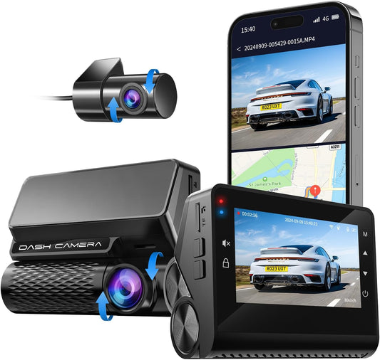 4K Dual Dash Cam – Front & Rear UHD, Night Vision, GPS WiFi